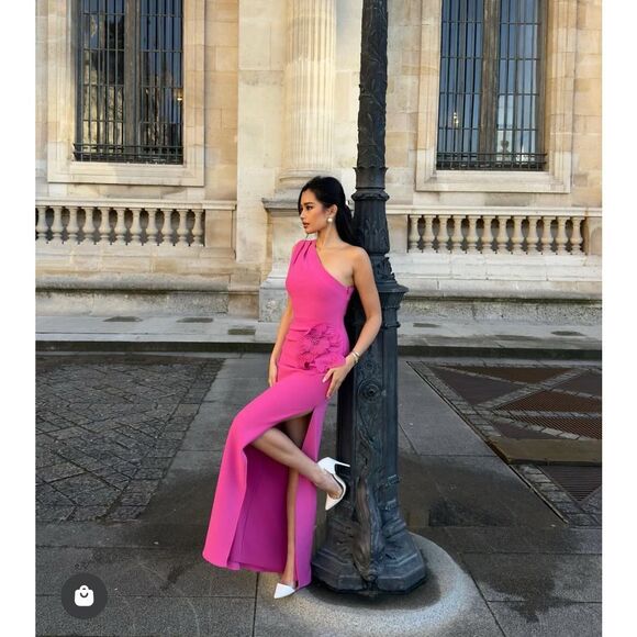 ELLIATT Janelle One Shoulder Gown Pink Cocktail Dinner Date Wedding size XL NWT - Picture 1 of 7